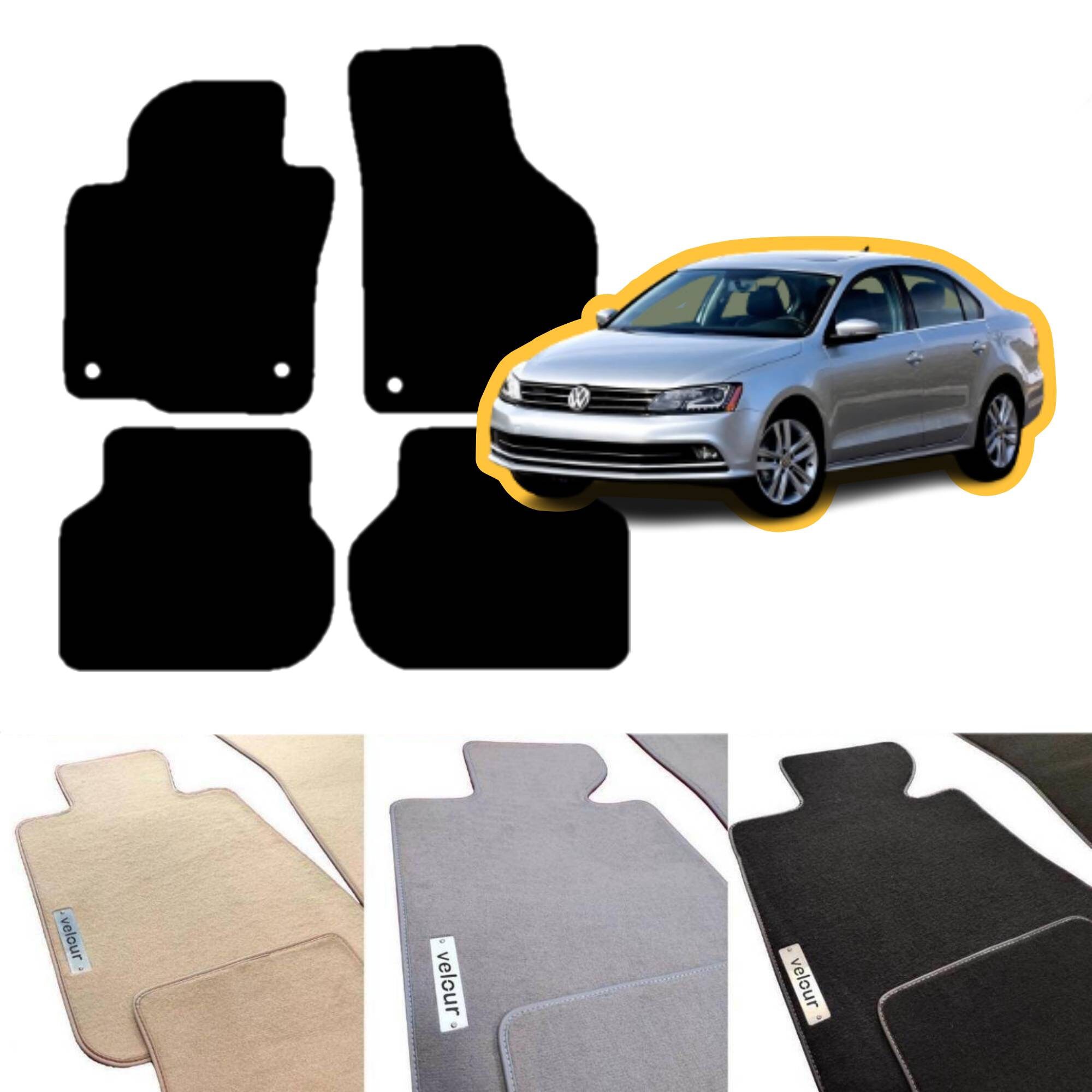 Volkswagen Jetta A6 2011-2017 Velour Custom Made Floor Mats
