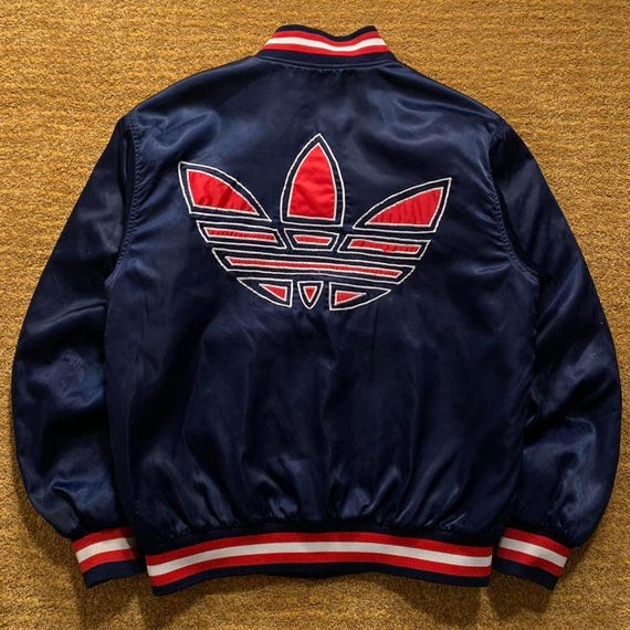 Adidas navy bomber jacket deals