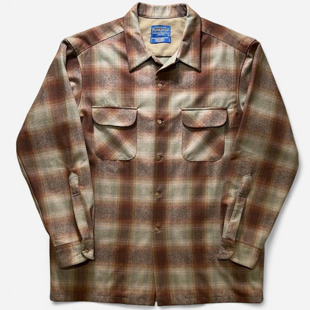 Pendleton Men's Original Standard-Fit Ombré Stripe Button-Down Wool