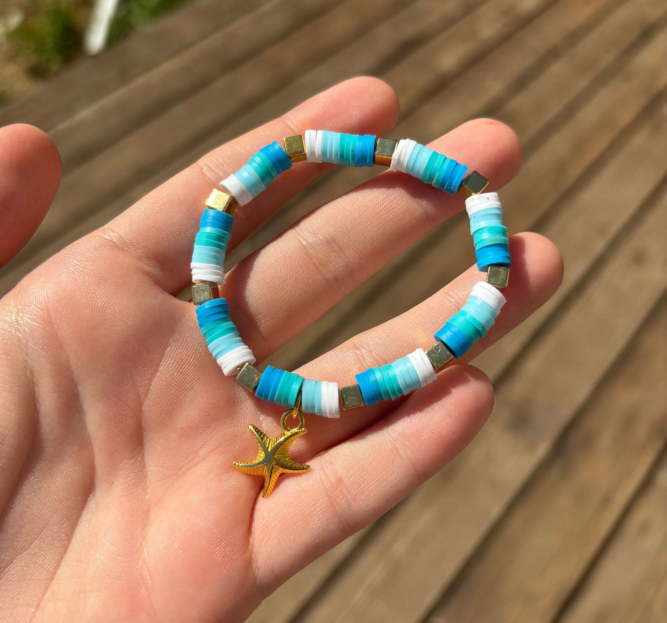 Blue Ocean Theme Clay Beaded Bracelet Etsy Il Fullxfull.6123619162 2mmf