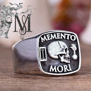 Memento Mori Signet Ring Sterling Silver 925 Original Design ...