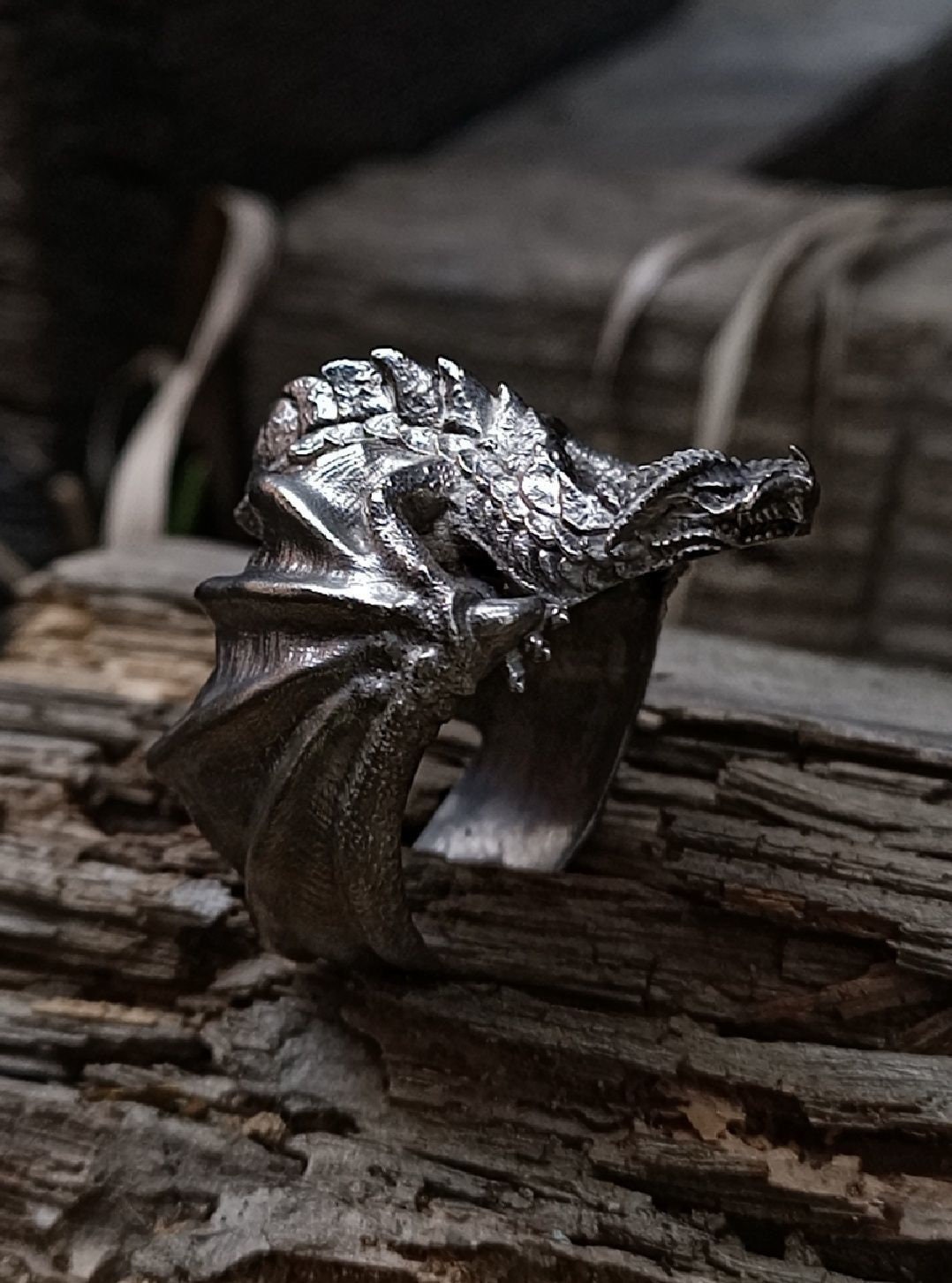 Dragon Head Sterling Silver 925 Ring Ring Handmade Animal | Etsy