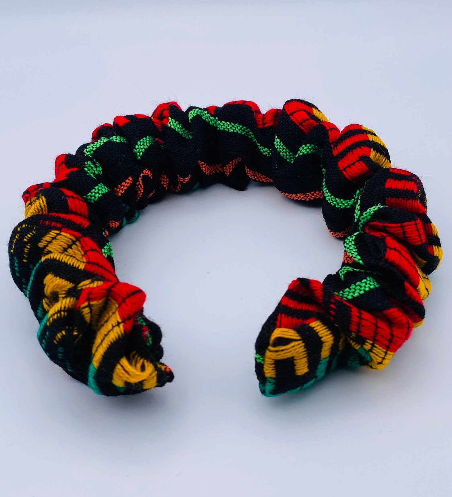 Scrunchie Headband black red green yellow Ruched Hairband | Etsy