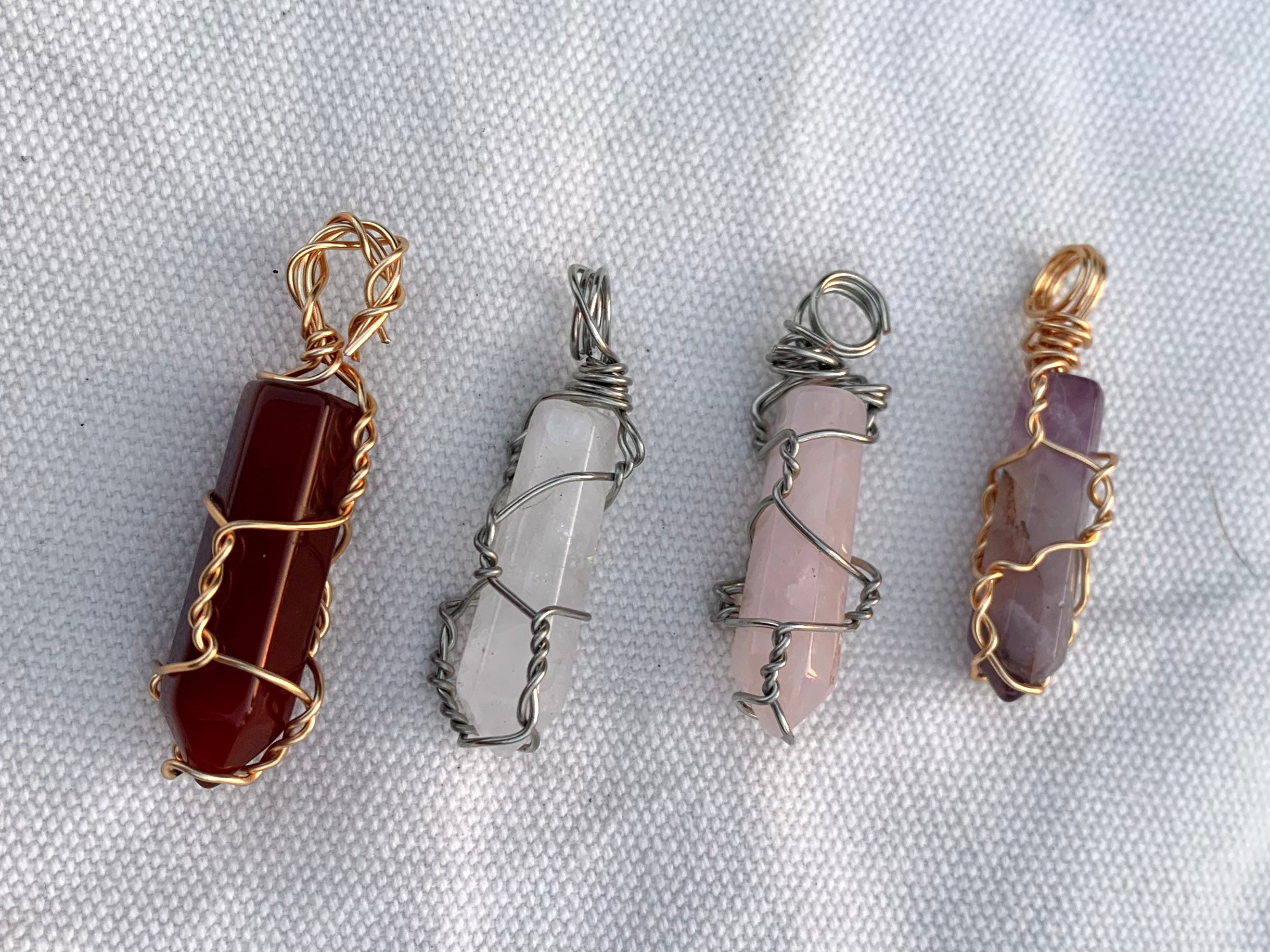 Wire wrapped crystal points 3 Etsy