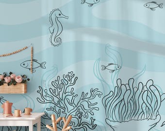 Ocean Nursery Wall Mural: Underwater Sea Theme Peel & Stick Wallpaper