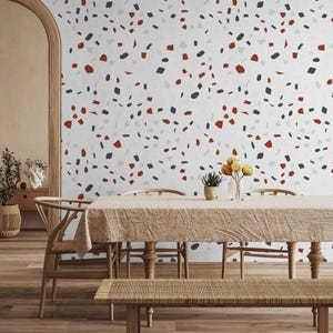 Abstract Terrazzo Peel and Stick Wallpaper: Modern Nursery Wall Mural