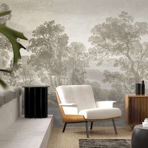 Add timeless elegance to your home with our Soft Tone Vintage Forest Landscape Wall Mural. This peel and stick wallpaper showcases scenic trees and nature-inspired designs, offering easy application and removal for beautiful, lasting decoration. Scenic Panoramic Mural, Landscape Wallpaper, Peel and Stick Wallpaper, Vintage Wallpaper, Removable Wallpaper, Panoramic Mural, Rustic Tree Scenic Mural, Rural Landscape Wallpaper, Scenic Mural, Vintage Mural, Self Adhesive Mural, Traditional Wallpaper