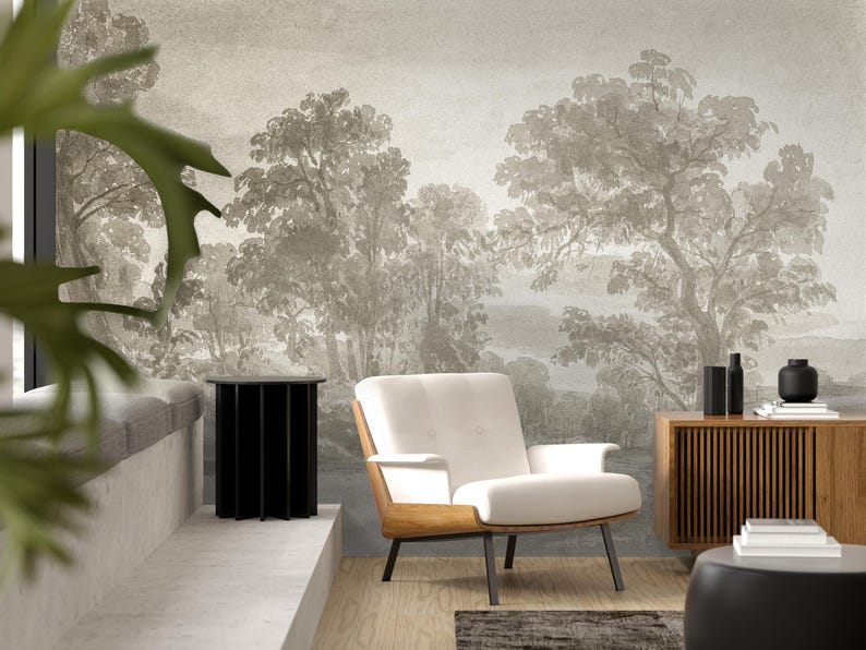 Add timeless elegance to your home with our Soft Tone Vintage Forest Landscape Wall Mural. This peel and stick wallpaper showcases scenic trees and nature-inspired designs, offering easy application and removal for beautiful, lasting decoration. Scenic Panoramic Mural, Landscape Wallpaper, Peel and Stick Wallpaper, Vintage Wallpaper, Removable Wallpaper, Panoramic Mural, Rustic Tree Scenic Mural, Rural Landscape Wallpaper, Scenic Mural, Vintage Mural, Self Adhesive Mural, Traditional Wallpaper