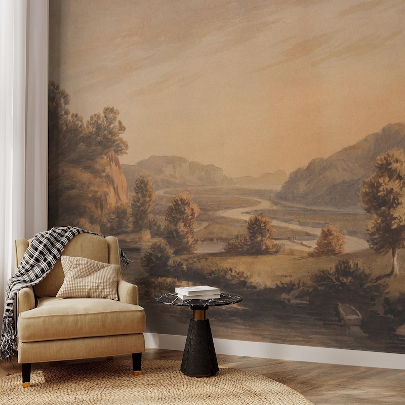 Vintage Landscape Wallpaper - Etsy