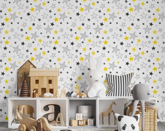 Carta da parati con stelle celesti, murale adesivo con cielo notturno, decorazione per la cameretta dei bambini.