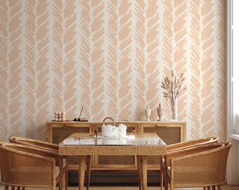 Beige Terracotta Wallpaper, Abstract Peel and Stick Wall Mural, Modern Neutral Decor