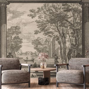 Rustic Forest Lake Wallpaper Mural: Peel and Stick Wall Art