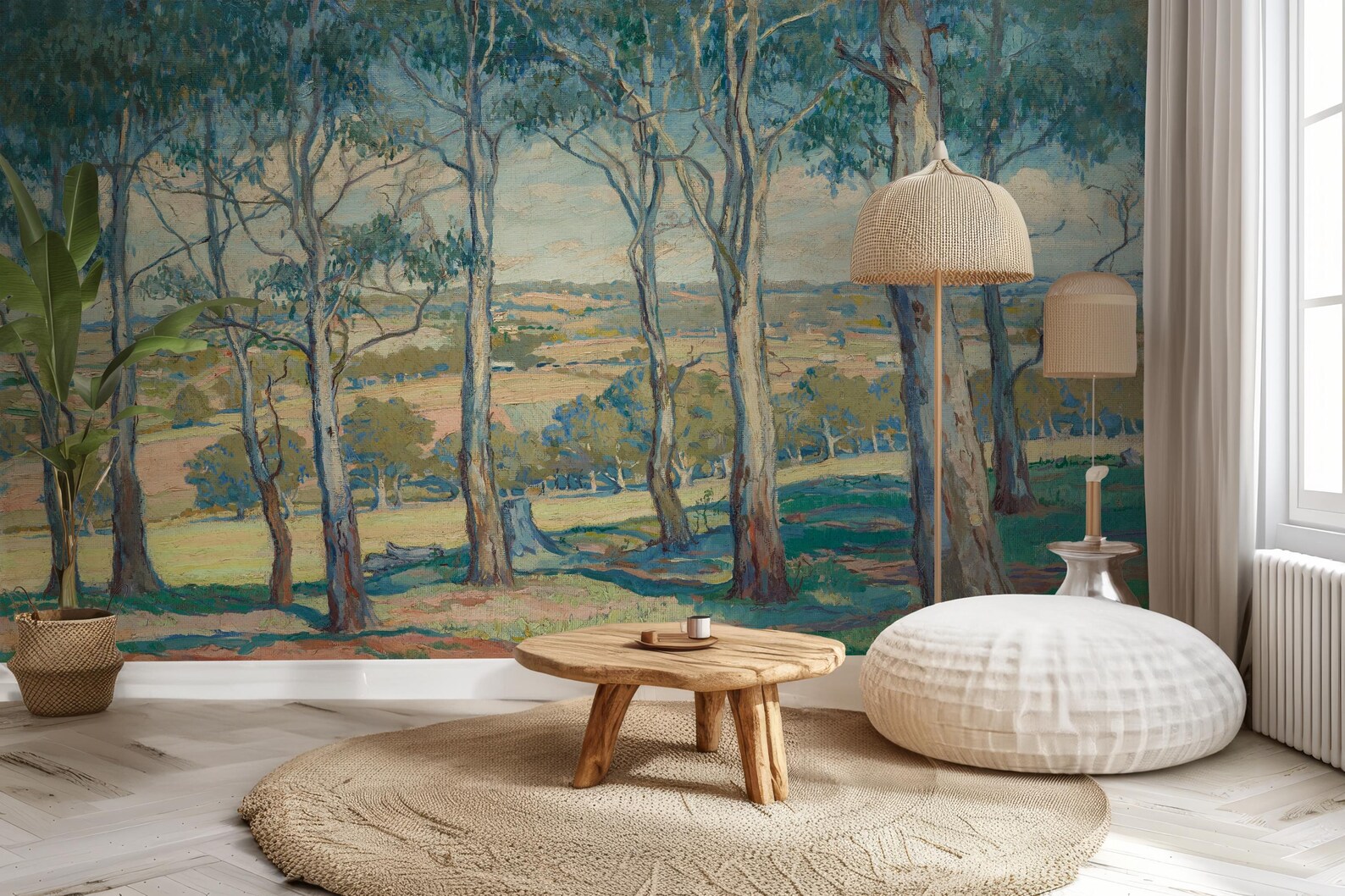 Dark Forest Wall Mural, Vintage Landscape Peel and Stick Wallpaper - Etsy