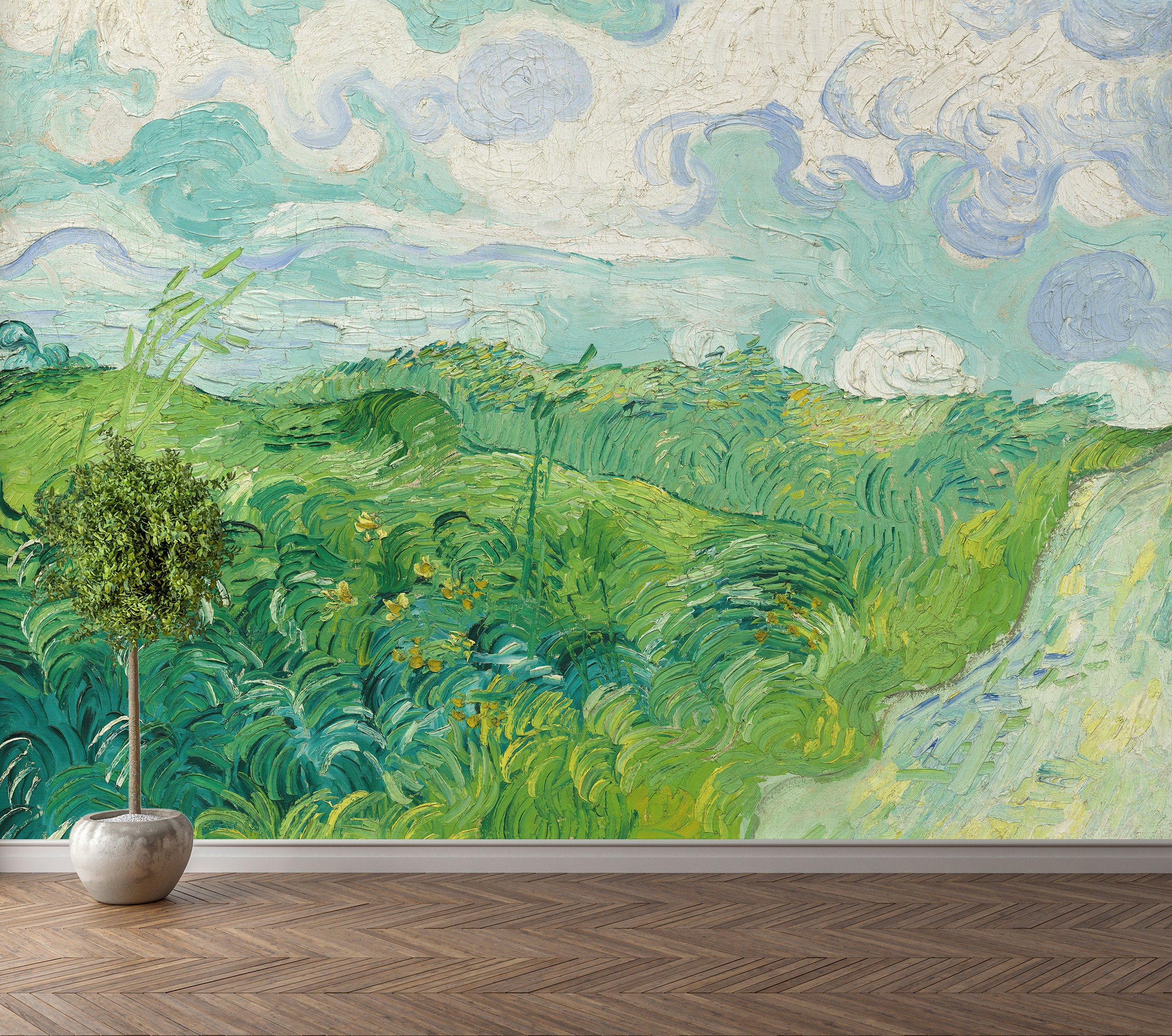 Vincent Van Gogh Art / Green Art Wallpaper / Landscape Etsy