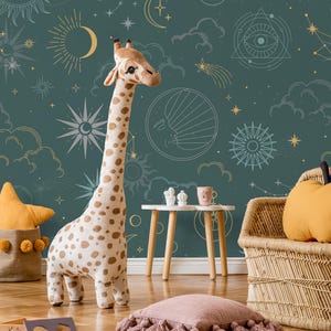 Astrology Nursery Wallpaper Mural: Celestial Peel and Stick Décor