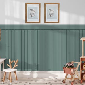 Wooden Style Half Wall Panel Wallpaper, Peel and Stick Mural for Nursery, Kids Room or Playroom, Neutral Bottom Wall Decal, H125 cm x W65 cm