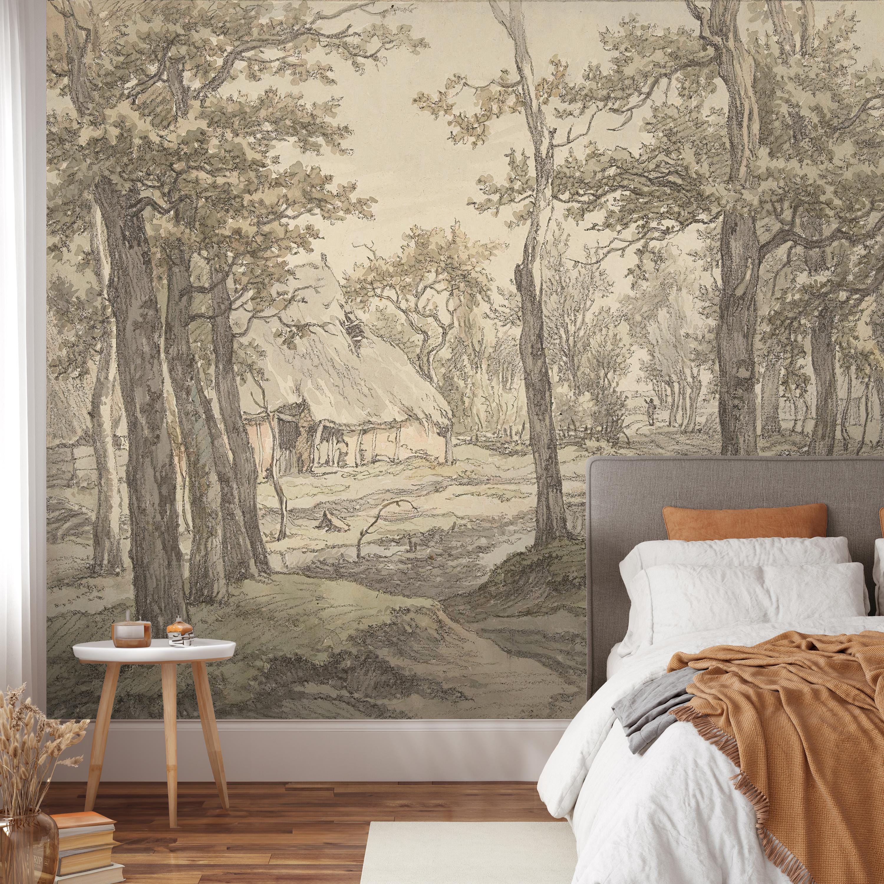 Vintage Forest Wall Mural, Landscape Peel and Stick Wallpaper - Etsy UK