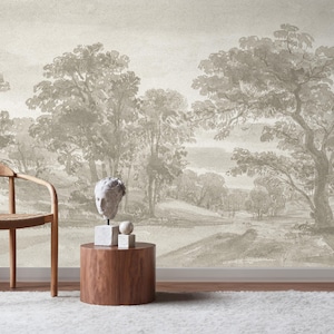 Add timeless elegance to your home with our Soft Tone Vintage Forest Landscape Wall Mural. This peel and stick wallpaper showcases scenic trees and nature-inspired designs, offering easy application and removal for beautiful, lasting decoration. Scenic Panoramic Mural, Landscape Wallpaper, Peel and Stick Wallpaper, Vintage Wallpaper, Removable Wallpaper, Panoramic Mural, Rustic Tree Scenic Mural, Rural Landscape Wallpaper, Scenic Mural, Vintage Mural, Self Adhesive Mural, Traditional Wallpaper