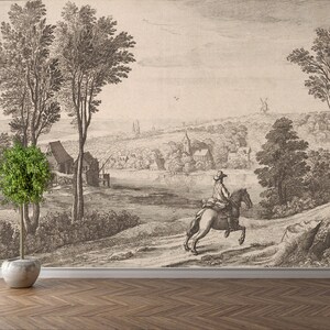Vintage Scenic Wallpaper / Vintage Wallpaper / Landscape - Etsy