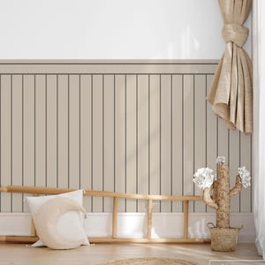 Carta da parati a mezza parete in stile legno colorato, murale staccabile e attaccabile per cameretta dei bambini, stanza dei bambini o sala giochi, adesivo da parete inferiore, altezza 125 cm x larghezza 65 cm
