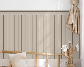 Papel Pintado Autoadhesivo Blanco Con Diseño De Madera A Rayas - 44.5x1000 Cm, Pelar Y Pegar, Removible