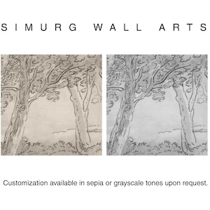 Forest Landscape Wall Mural, Vintage Soft Tone Peel and Stick Wallpaper image 9