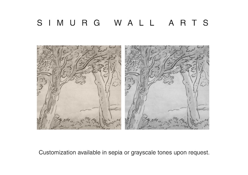 Forest Landscape Wall Mural, Vintage Soft Tone Peel and Stick Wallpaper image 9