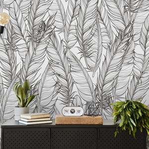 Feather Peel and Stick Wallpaper: Boho Nursery Wall Mural
