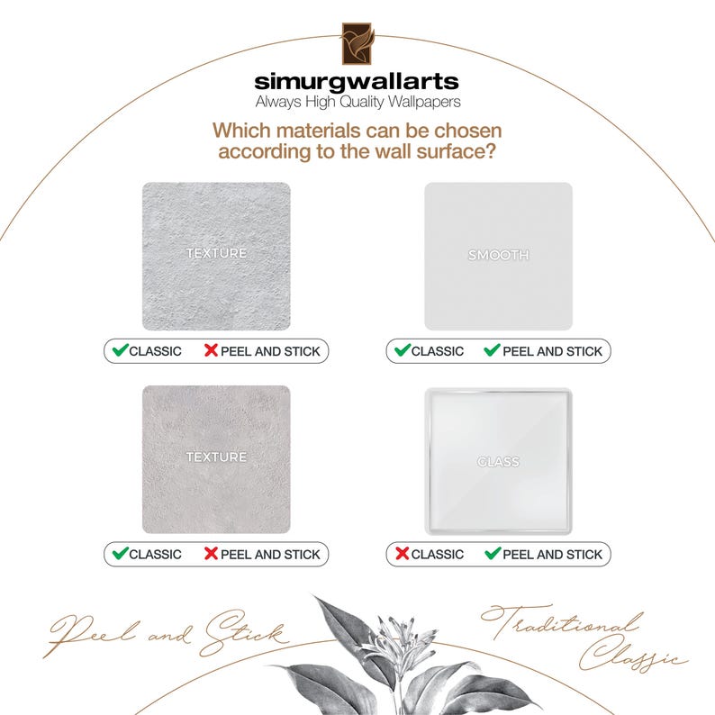 Refresh your home with self-adhesive and classic wallpaper options. The high-quality, custom-made designs are easy to apply by peeling and sticking, allowing you to quickly transform your space.
