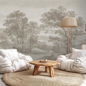 Add timeless elegance to your home with our Soft Tone Vintage Forest Landscape Wall Mural. This peel and stick wallpaper showcases scenic trees and nature-inspired designs, offering easy application and removal for beautiful, lasting decoration. Scenic Panoramic Mural, Landscape Wallpaper, Peel and Stick Wallpaper, Vintage Wallpaper, Removable Wallpaper, Panoramic Mural, Rustic Tree Scenic Mural, Rural Landscape Wallpaper, Scenic Mural, Vintage Mural, Self Adhesive Mural, Traditional Wallpaper