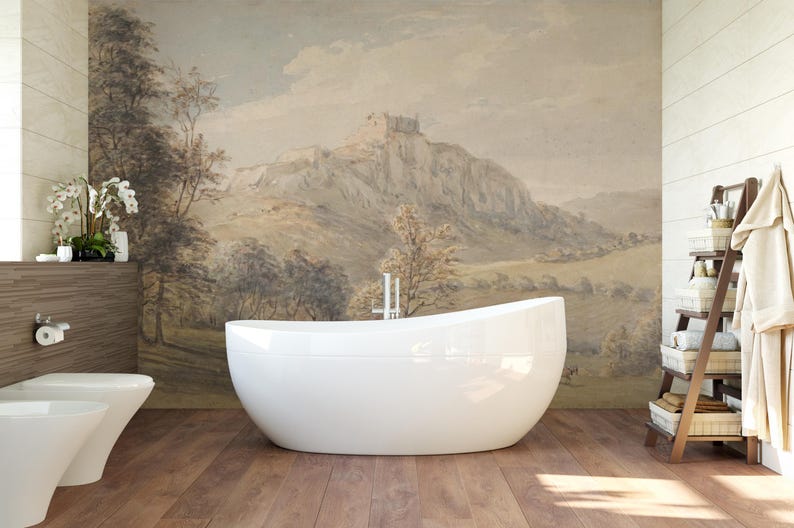 Buy Vintage Mountain Wallpaper, Tree Wall Mural, Forest Tree Wallpaper