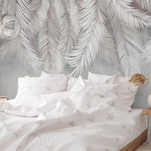 Feather Peel and Stick Wallpaper: Neutral Removable Wall Mural