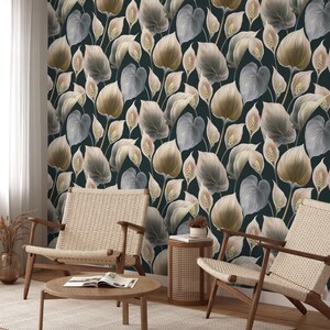 Botanical Garden Floral Wallpaper: Modern Peel and Stick Mural