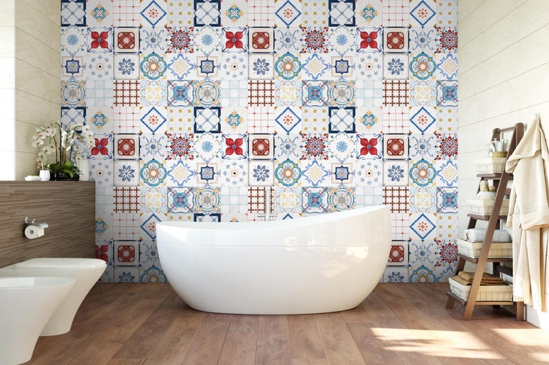 Buy Colorful Intricate Tile Pattern Wall Mural,watercolor Pattern