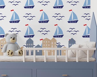 Adventure Ocean Wall Mural: Nautical Design Wallpaper