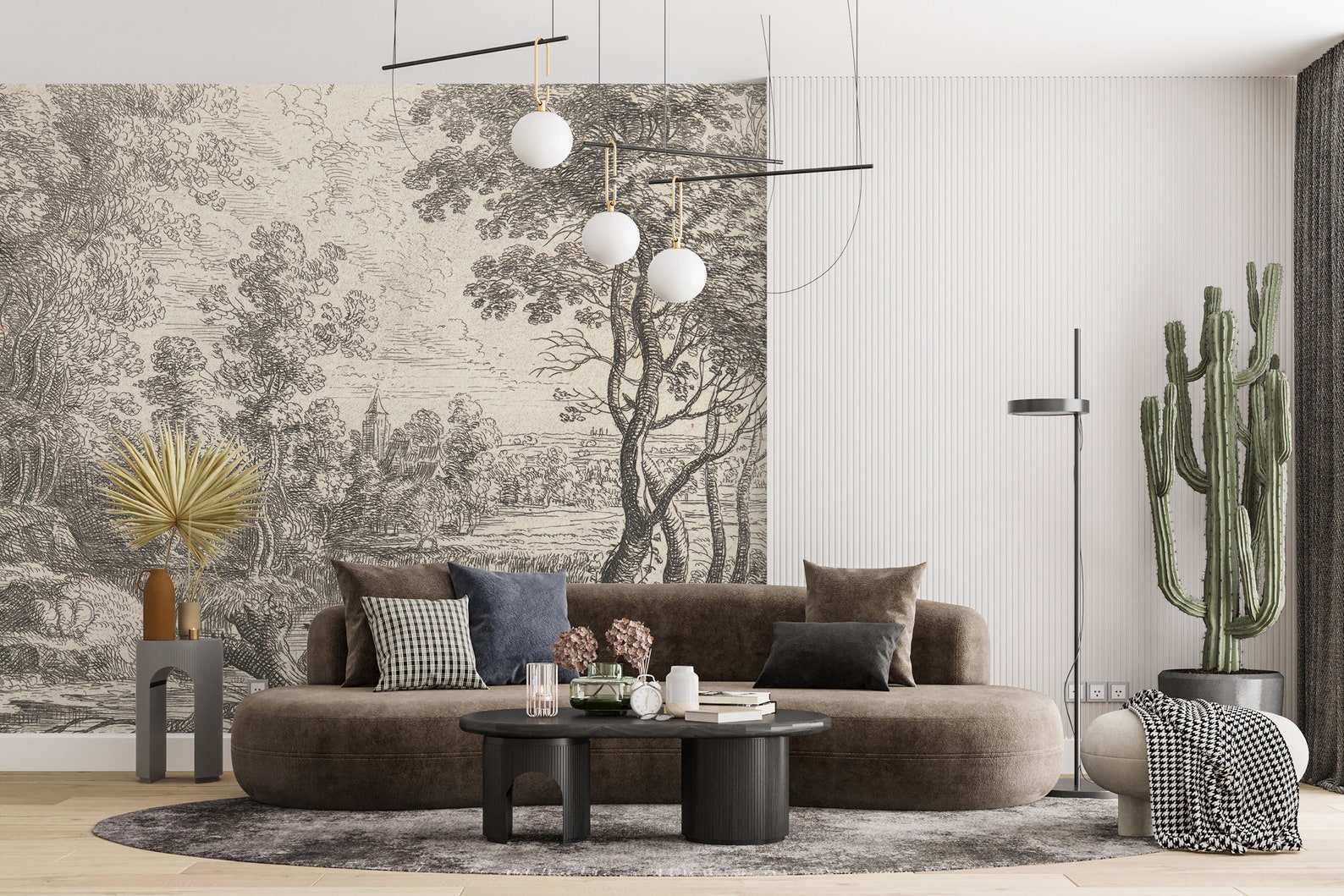 Vintage Scenic Wallpaper / Vintage Wallpaper / Landscape - Etsy