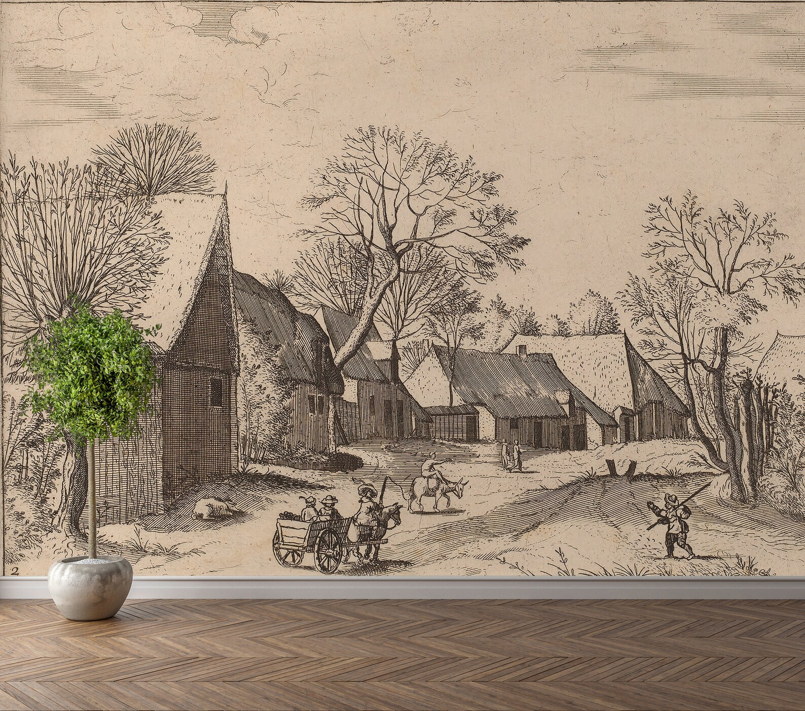 Vintage Scenic Wallpaper / Vintage Wallpaper / Landscape | Etsy