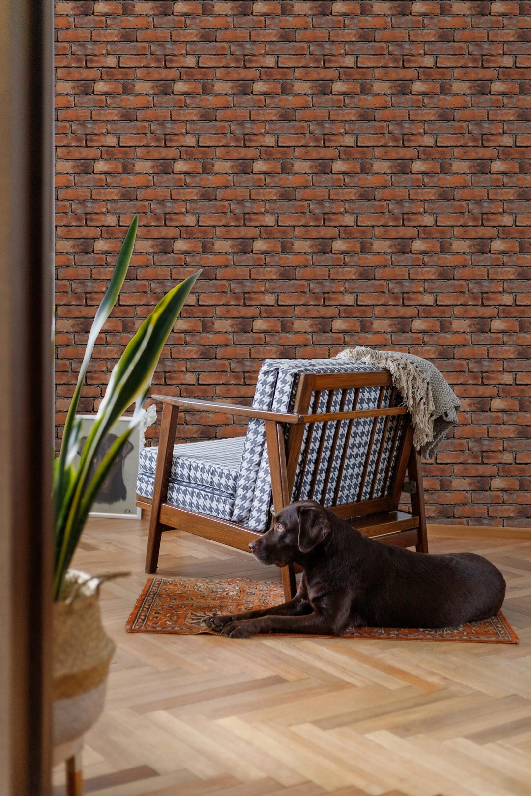 Red Brick Peel and Stick Wallpaper: Vintage Industrial Wall Mural ...