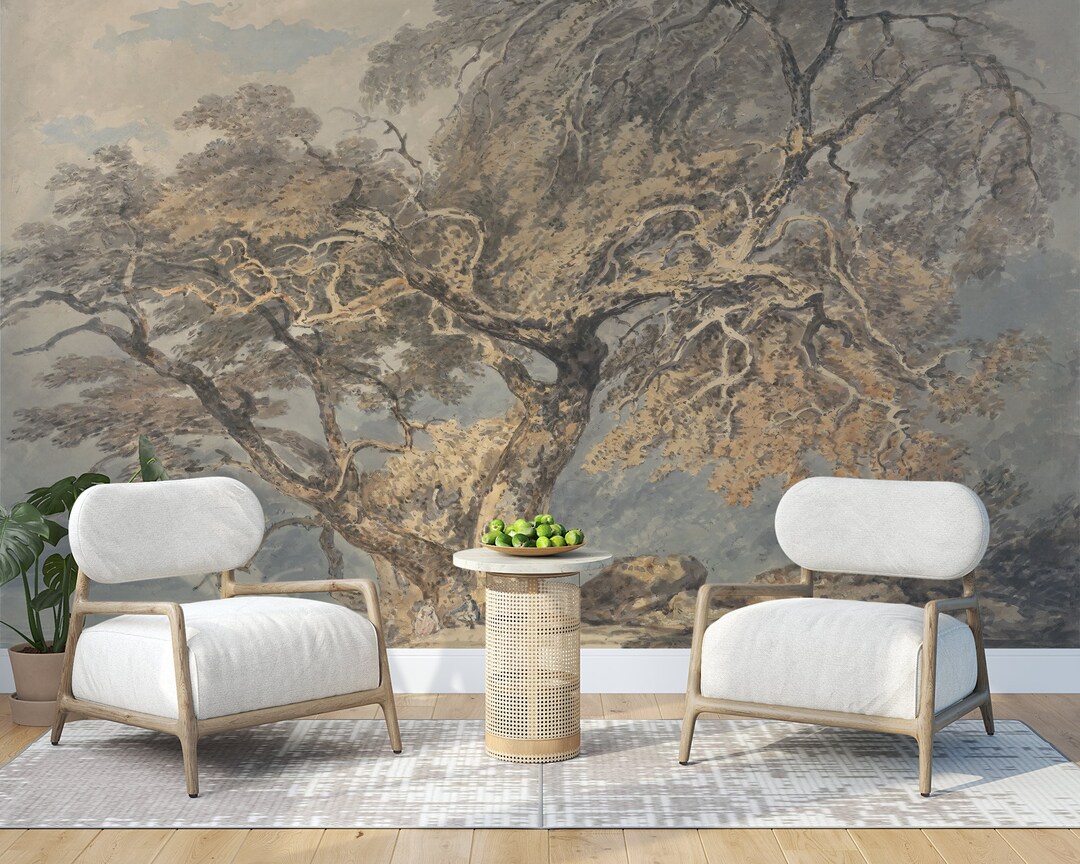 Vintage Tree Wallpaper Historical Tree Mural Mural Wallpaper Self
