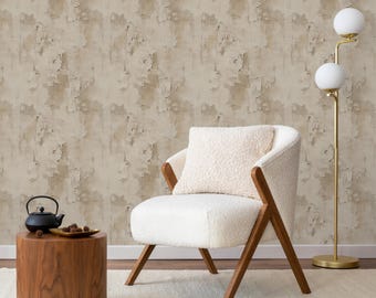 Vintage Plaster Wall Mural, Neutral Textured Peel and Stick Wallpaper