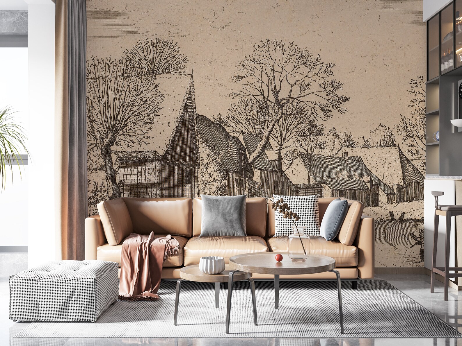 Vintage Scenic Wallpaper / Vintage Wallpaper / Landscape | Etsy