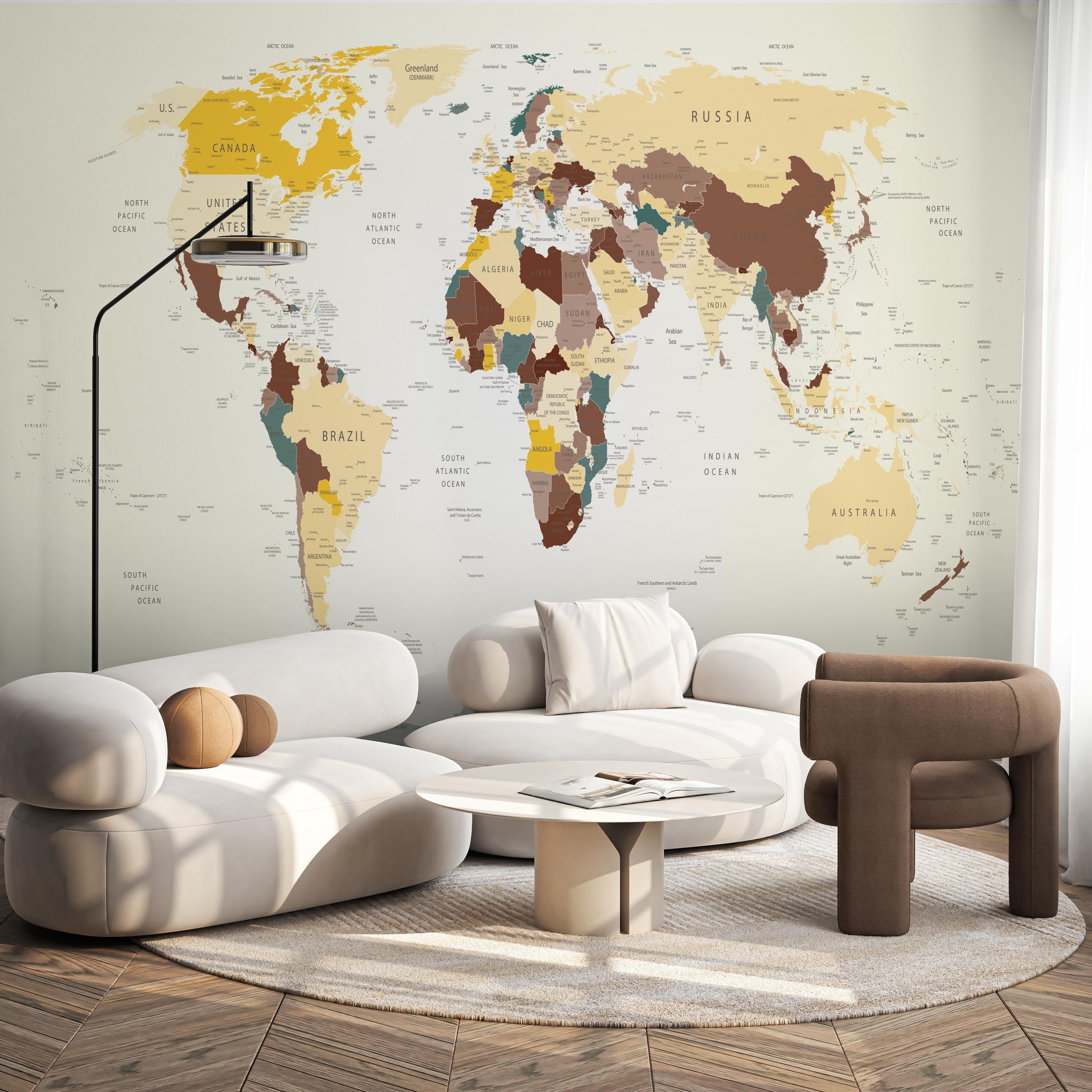 Vintage World Map Peel and Stick Wallpaper: Removable Wall Mural - Etsy