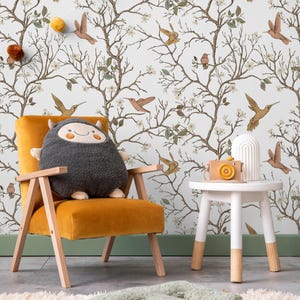 Chinoiserie Birds and Branches Peel and Stick Wallpaper: Removable Wall Mural