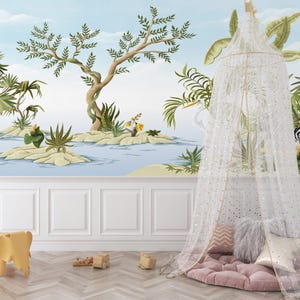 Tropical Animal Wallpaper: Peel and Stick Jungle Mural
