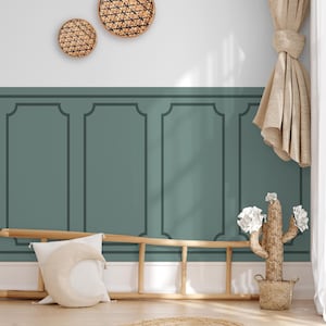 Wood Panel Style Peel and Stick Wallpaper, Half-Wall Mural for Nursery or Kids Room, Neutral Bottom Wall Decal, H-125 cm x W-65 cm