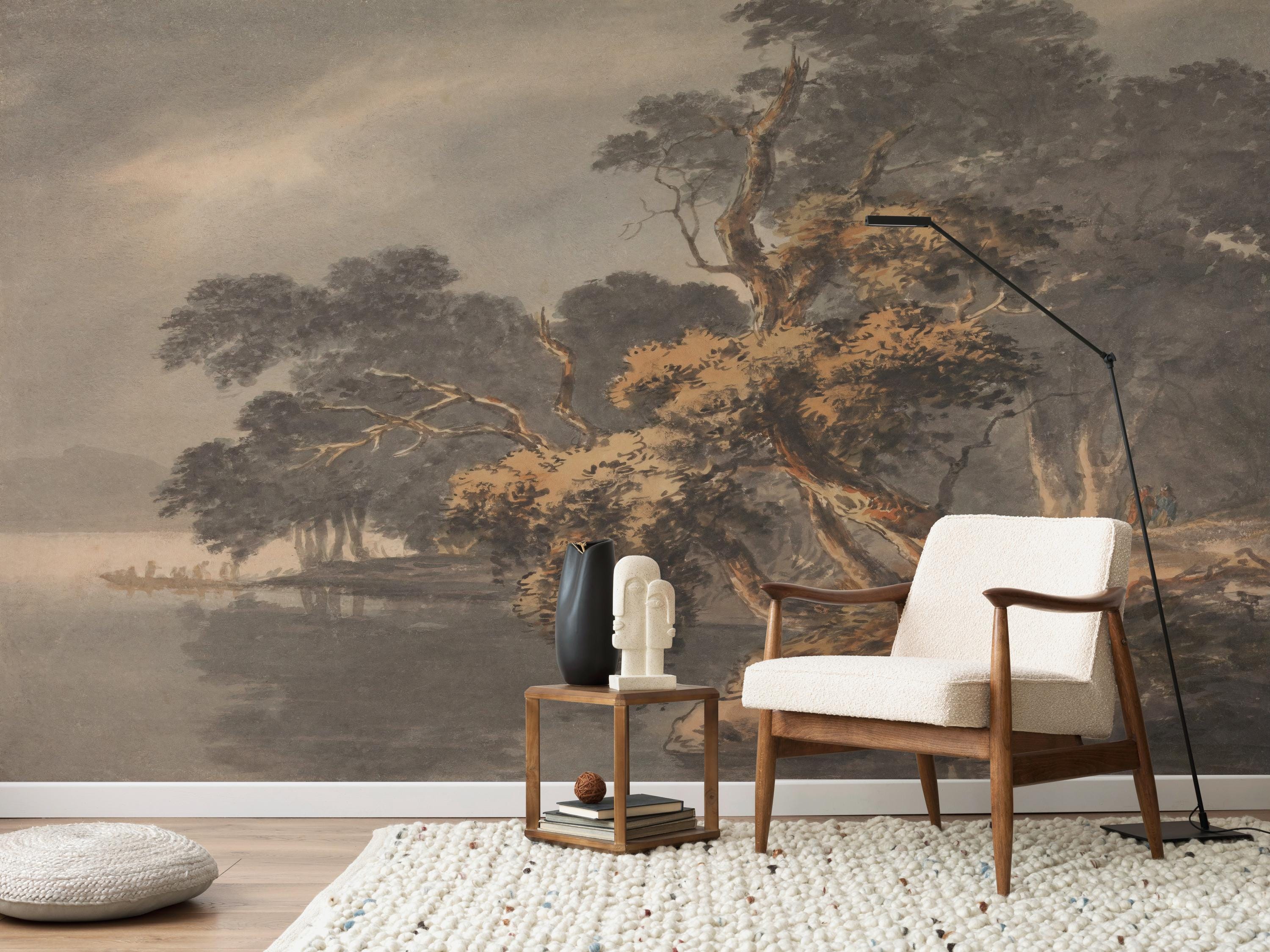 Vintage Forest Wallpaper Mural: Rustic Peel and Stick Wall Art - Etsy