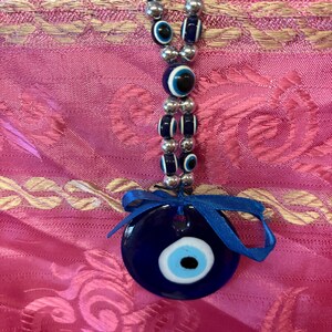 Handmade Turkish blue art wall evil eye protection charm positive energy home decor nazar boncuk cultural gift Turkish blue wall decor