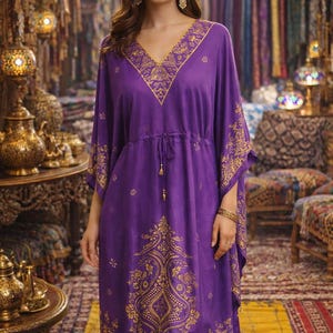Gold Caftan for Women - Etsy