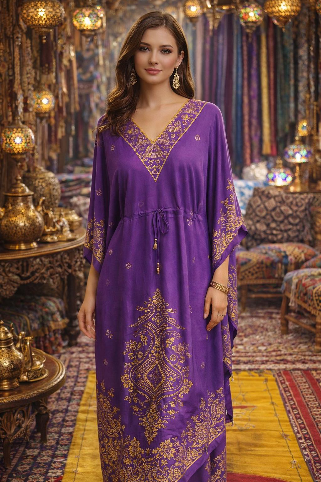 Purple Green and Gold Dress - Etsy