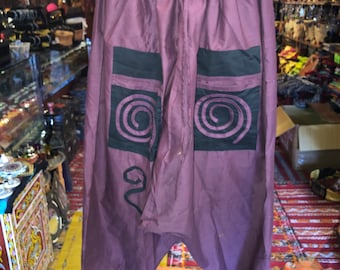 Handmade Cotton Patchwork Harem Pants: Unisex Boho Festival Style